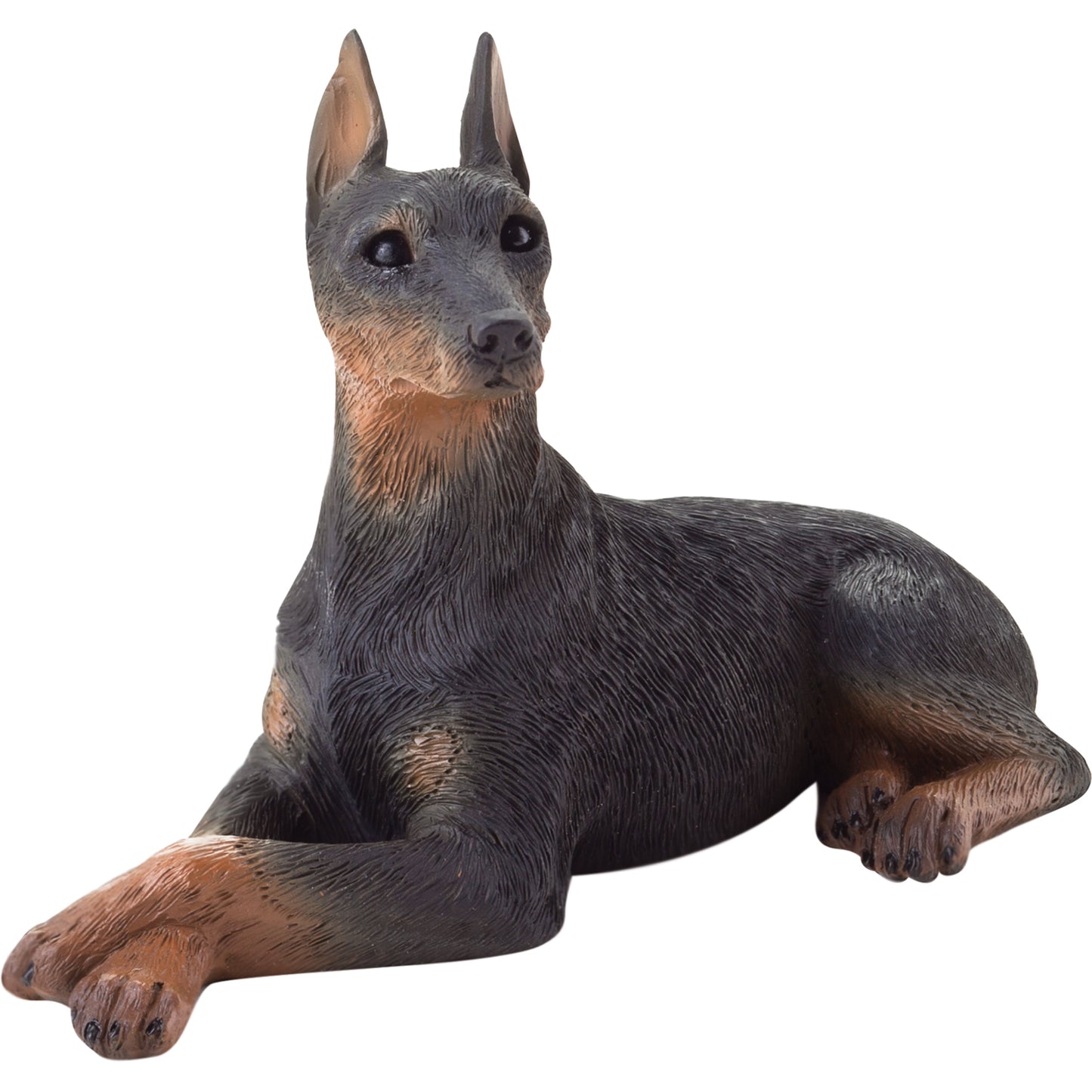 Black Doberman Pinscher Dog Sculpture