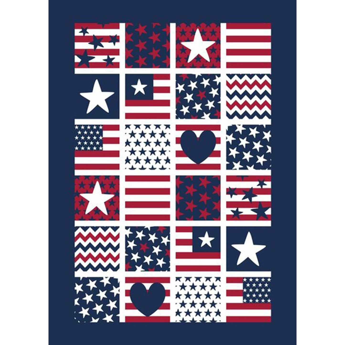 American Made Patriotic Patches Garden Flag
