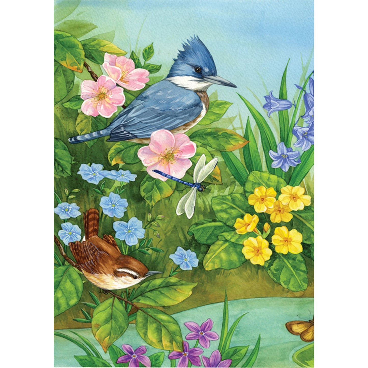 Kingfisher & Friends Garden Flag