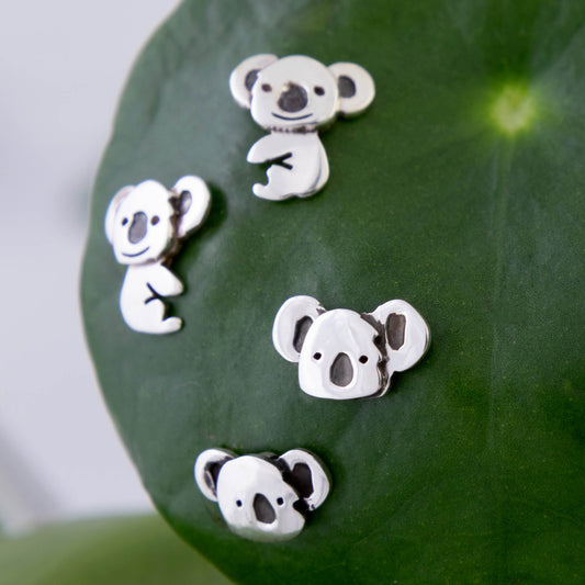 Sterling Koalas Post Earrings