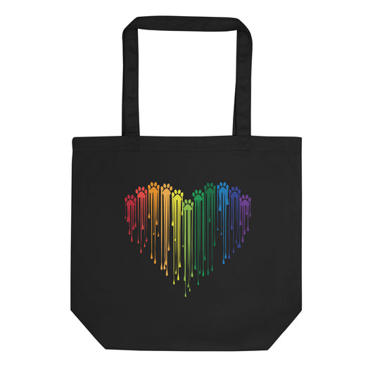 Rainbow Painted Paws Tote Bag