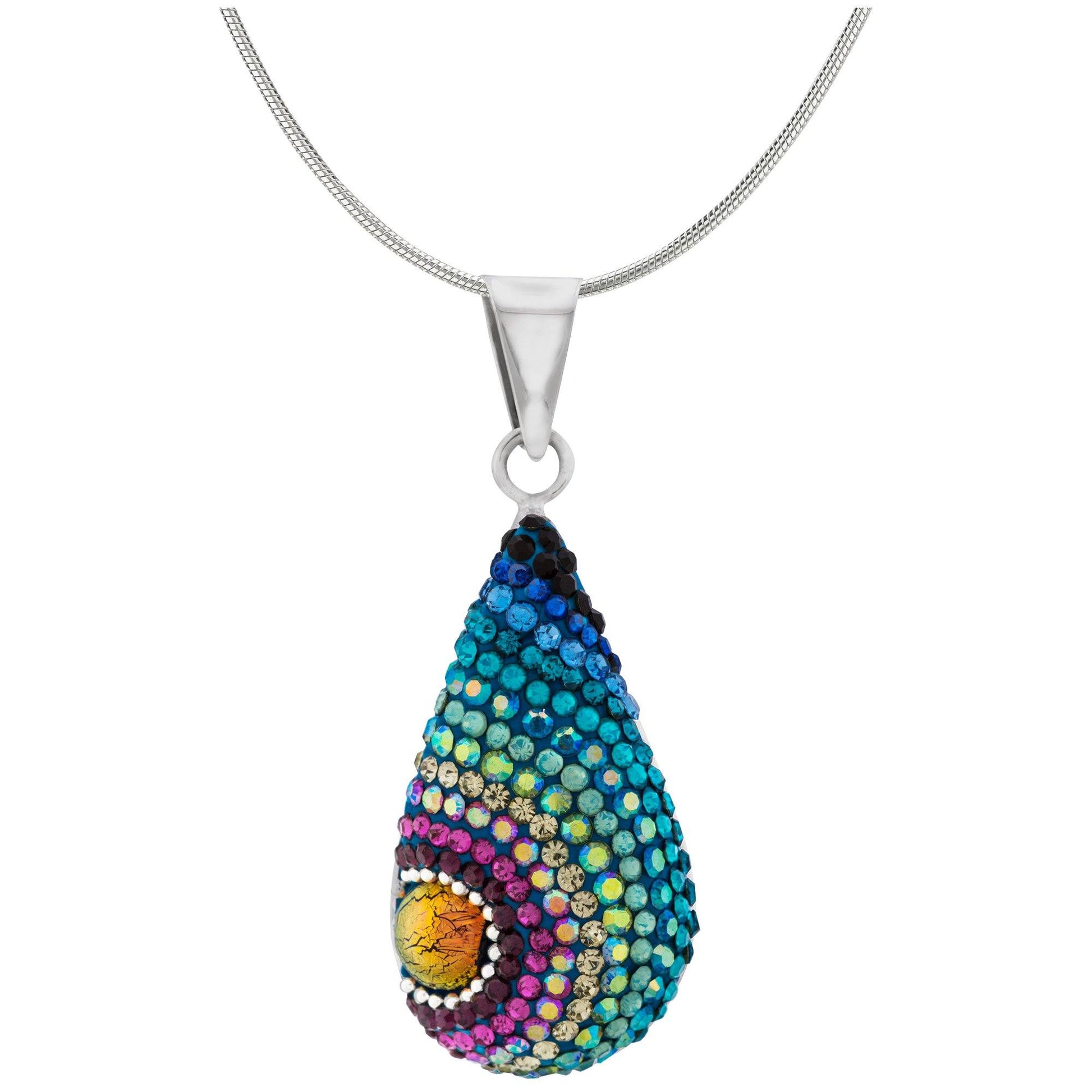 Mosaic Crystals Sterling Necklace