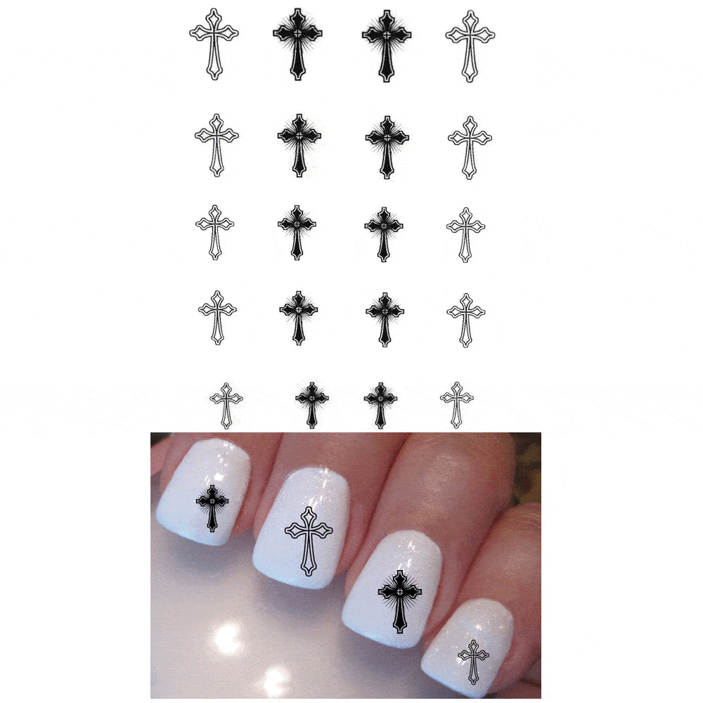 Moxie Ultra Thin Flexible Nail Art Stickers - 5D Gothic Crosses Nail  Stickers