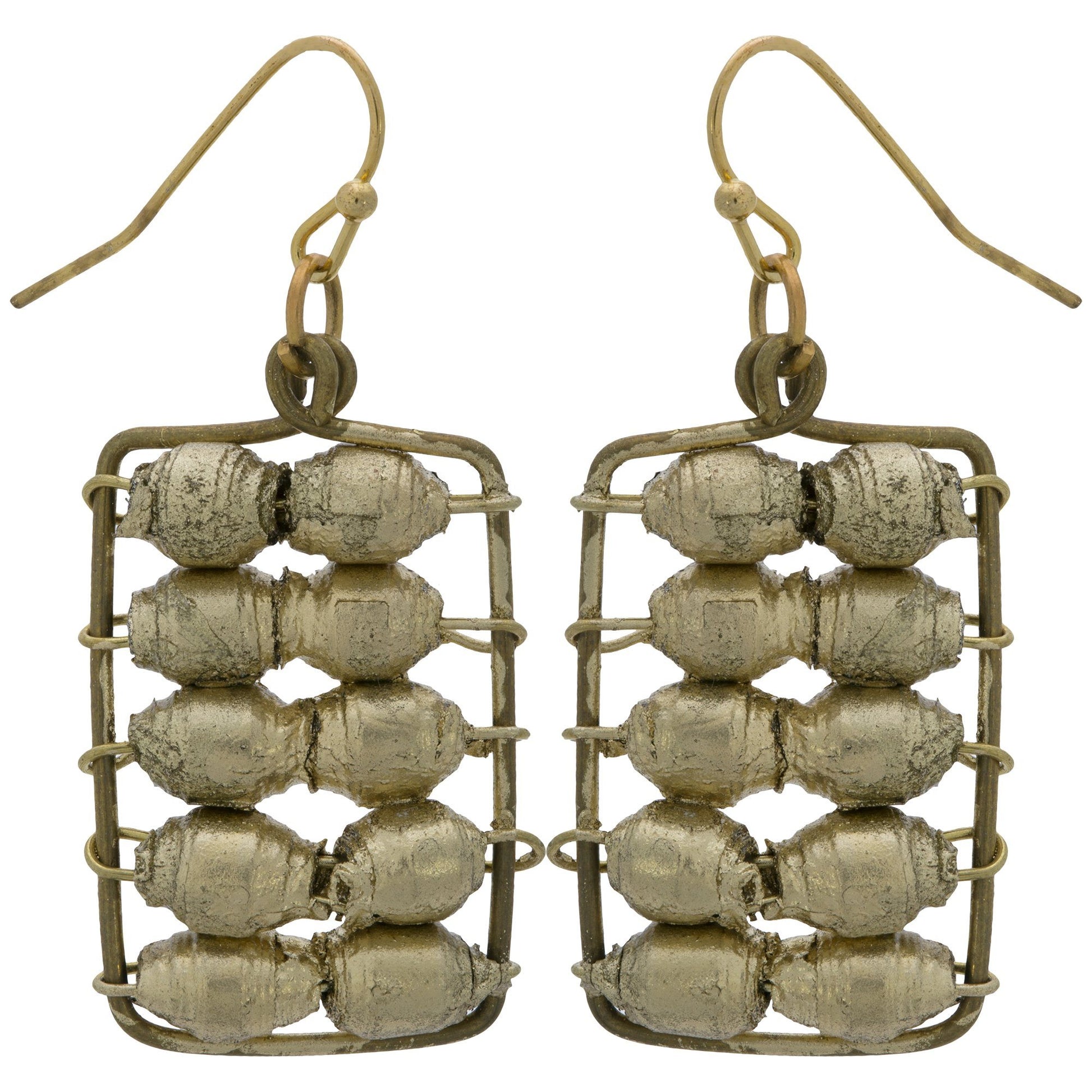 Quazi Golden Abacus Earrings