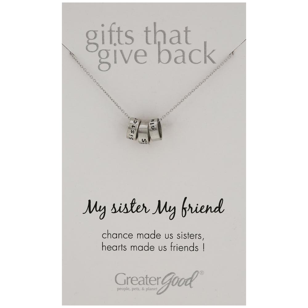 Sisters Friends Always Pewter Necklace