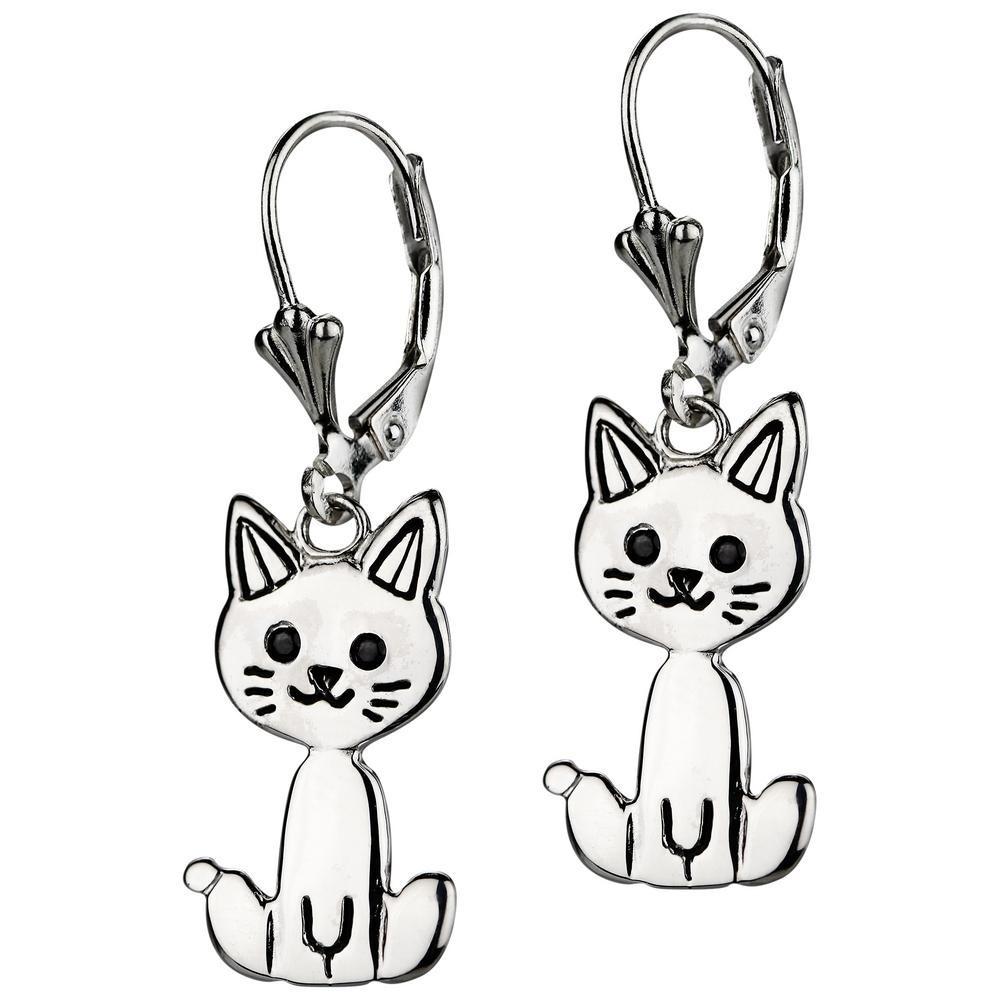Sterling Kitty Cat Earrings