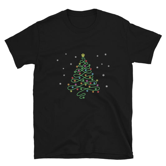 Christmas Paws Swirly Tree T-Shirt